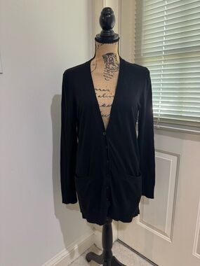 Ralph Lauren Black cotton blend Lightweight cardigan size M